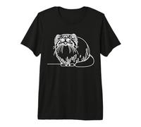 Pallas's Cat Line Art Feline Lover Premium T-Shirt