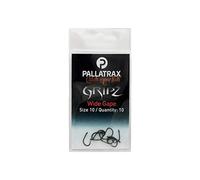 Pallatrax Gripz Wide Gape Fishing Hooks - Barbless Cutting-Point Carp Fishing Hooks, No-Snag Safety Design (Size 10 - Wide Gape Gripz)