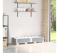 Pallet Attachment Frame Grey Made of Solid Pine Wood 150 x 50 cm with Folding Metal Corners for Storage, Transport, Load Securing, Stacking and Versatile Use