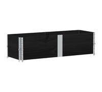 Pallet Attachment Frame, Pack of 2, Black, 150 x 50 cm, Solid Pine Wood, Stackable, Foldable for Storage, Transport, Industry, Loading Area, Logistics and Load Securing
