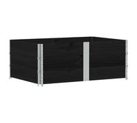 Pallet Attachment Frame, Pack of 3, Black, Made of Solid Pine Wood, 150 x 100 cm, Stackable with Folding Galvanised Hinges for Storage, Transport and Load Securing