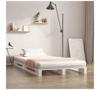 Pallet Bed Frame White 100x200 cm Solid Pine Wood Modern Minimalist Low Platform