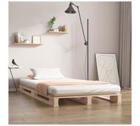 Pallet Bed Solid Pinewood Natural Finish 75x190cm Small Single Rustic UK