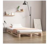 Pallet Bed Solid Pinewood Natural Finish 90x190 cm Single Rustic Platform Frame