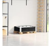 Pallet Collar Black 80x60cm Solid Pine Wood Stackable Foldable with Hinges Galv.