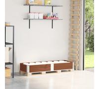 Pallet Collar Dark Brown 150x50cm Pine Wood Foldable Stackable Galv. Hinges 20mm