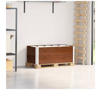 Pallet Collar Dark Brown Solid Pine Wood 100x50 cm Stackable Foldable Hinged Box