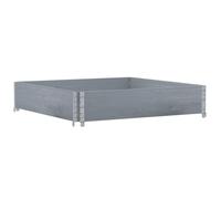 Pallet Collar Grey 100x100 cm Solid Wood | Stackable, foldable, galvanised hinges, raised bed use, garden landscape, space saving, transport and storage