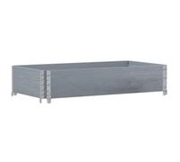 Pallet Collar Grey 100x50 cm Solid Wood | Stackable,foldable design,galvanised hinges,raised bed use,storage and transport, frame