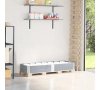 Pallet Collar Grey 150x50 cm Pine Wood Stackable Foldable Hinged Corners 21.5cm