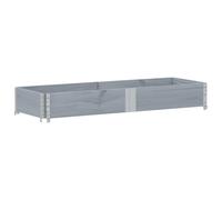 Pallet Collar Grey 150x50 cm Solid Wood | Stackable, foldable, galvanised hinges, raised bed use, storage and transport, rustic grain