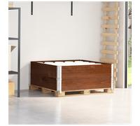Pallet Collar Solid Pine Wood Dark Brown 100x100 cm Stackable 20mm Fold
