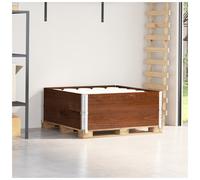 Pallet Collar Solid Pine Wood Dark Brown 100x100 cm Stackable 20mm Fold