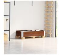 Pallet Collar Solid Pine Wood Dark Brown 100x50 cm Foldable Stackable EasyStore