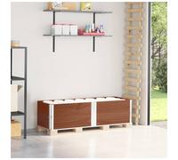 Pallet Collar Solid Pine Wood Dark Brown 150 x 50 cm Hinged Foldable GalvCorners