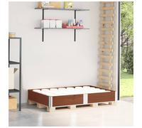 Pallet Collar Solid Pine Wood Dark Brown 150x100 cm Foldable Stackable 20mm Galv