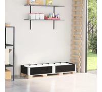 Pallet Collar Stackable Foldable Black Solid Pine 150x50 cm Hinged Corners 20mm