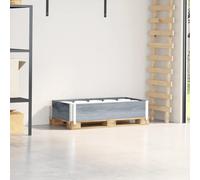 Pallet Collar Stackable Foldable Grey Solid Pine Wood 100x50x21.5cm Multiuse Box