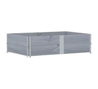 Pallet Collars 2 Pcs Grey 150x100 cm Solid Wood | Stackable,foldable,galvanised hinges,raised bed use,storage and transport, frame