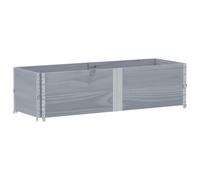 Pallet Collars 2 Pcs Grey 150x50 cm Solid Wood | Stackable,foldable,galvanised hinges,raised bed use,space saving,rustic frame