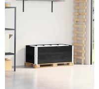 Pallet collars 2pc Black 100x50cm Solid Pine Wood Stackable Foldable 20mm Hinged