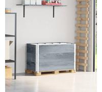 Pallet Collars 3 pcs Grey 100x50 cm Solid Wood Pine