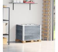 Pallet Collars 3pc Grey Solid Pine Stackable Foldable 80x60x60.5cm Heavy-Duty XL