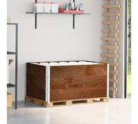 Pallet Collars 3pcs Dark Brown 120x80cm Solid Pine Wood Stackable Foldable Set.