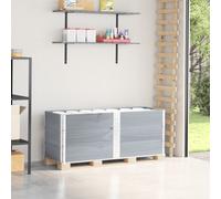 Pallet Collars 3pcs Grey Solid Pine Wood 150x50cm Stackable Foldable Galv Hinges