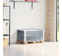 Pallet Collars 80x60cm Grey Solid Pine Wood 2pcs Stackable Foldable with Hinges