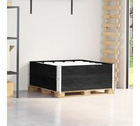Pallet Collars Black 100x100 cm Solid Pine Wood Stackable Foldable 2pcs Hinged