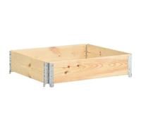 Pallet Collar Black Solid Pine Wood 100x100 cm Stackable Foldable 19.5cm Hinged