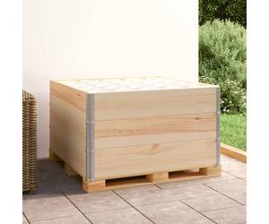 Pallet collars solid pine 100x100x19cm foldable stackable natural wooden 3pc set