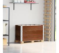 Pallet Collars Stackable Foldable Solid Pine Wood Dark Brown 100x50cm 3pcs Heavy