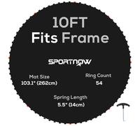 Pallet contains 19 units SPORTNOW Trampoline Mat with 54 V-Hooks, for 10ft Trampoline