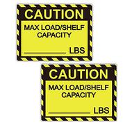 Pallet Rack Capacity Label,3×4 Inch Caution MAX Load/Shelf LBS Warning Stickers for Warehouse Safety, 25 Pcs/Pack Industrial Strength Sticker