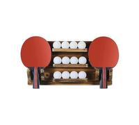 Pallet Storage Wall Rack, Large Capacity Display Rack Storage Organizer - Wall Mounted Paddle Holder | Compact Mount Tennis Rack for 6 Rackets and 12 Balls