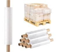 Pallet Stretch Wrap 400mm x 200m 23mu 12pcs Clear Extended Core Shrink Cling Wrapping Film for Moving House Packaging Furniture Industrial Uses by Tezraftaar®