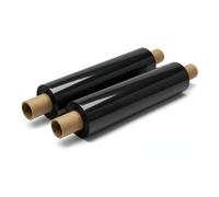 Pallet Stretch Wrap Roll | Water & Moisture Proof |Heavy Duty Plastic Luggage Shrink Wrap & Strong Industrial Cling Film for Removals & Warehouse Packaging (Black (400mm x 200m), 2 Rolls)
