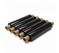 Pallet Stretch Wrap Roll | Water & Moisture Proof |Heavy Duty Plastic Luggage Shrink Wrap & Strong Industrial Cling Film for Removals & Warehouse Packaging (Black (400mm x 200m), 6 Rolls)
