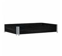 Pallet Top Frame, Black, 120 x 80 cm, Solid Pine Wood, Stackable, Foldable with Galvanised Hinges for Storage, Transport and Load Securing in Industrial Shipping