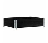 Pallet Top Frame, Black, 80 x 60 cm, Solid Pine Wood with Galvanised Hinges, Stackable, Foldable for Storage, Transport and Load Securing in Workshop, Logistics and Shipping