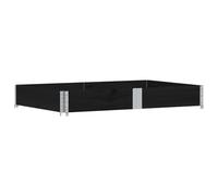 Pallet Top Frame Black Made of Solid Pine Wood 150 x 100 cm with Folding Metal Corners for Storage, Transport, Stacking and Load Securing in Workshop and Logistics