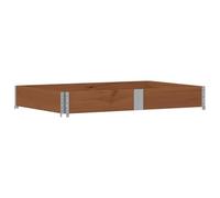 Pallet Top Frame Brown Made of Solid Pine Wood 150 x 100 cm Foldable with Galvanised Hinges Stackable for Storage Transport and Load Securing in Industrial Workshop