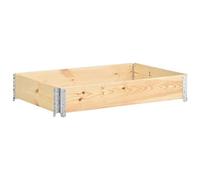 Pallet Top Frame Made of Solid Pine Wood, 80 x 120 cm, Stackable, Foldable, with Galvanised Metal Corners for Storage, Transport and Load Securing in Workshop, Industrial Shipping