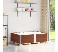 Pallet Top Frame Made of Solid Pine Wood, Brown, 150 x 100 cm, Pack of 2, Foldable with Galvanised Hinges for Storage, Transport and Load Securing in Industry and Workshop