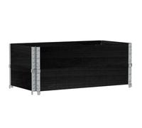 Pallet Top Frame Pack of 2 Black Solid Pine Wood 100 x 50 cm Stackable Foldable for Industrial Transport Storage and Load Securing with Galvanised Hinges