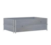 Pallet Top Frame Pack of 2 Grey 120 x 80 cm Solid Pine Wood Stackable with Folding Galvanised Metal Corners for Storage, Transport, Load Securing and Workshop