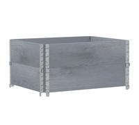 Pallet Top Frame Pack of 2 Grey Solid Pine Wood 80 x 60 cm Foldable Stackable for Storage Transport Logistics Loading Area Cargo Industry