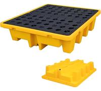 Pallets Garage Wall Racks Industrial Modular Spill Platform Containment Pallet Warehouses Factory，Heavy-Duty Spill Containment Pallet for Oil & Chemical Drums - Leak-Proof Polyethylene Modul